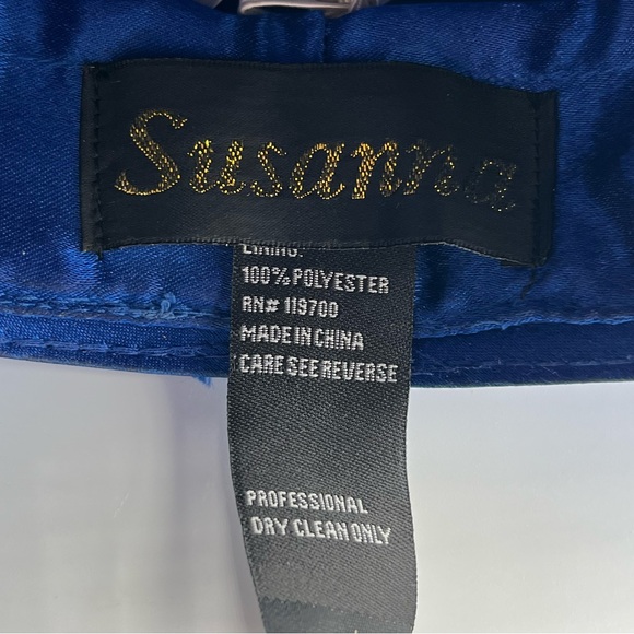 Susanna Elegant Blue Church, Derby Hat with Meshing and Rhinestone Accents main image 9